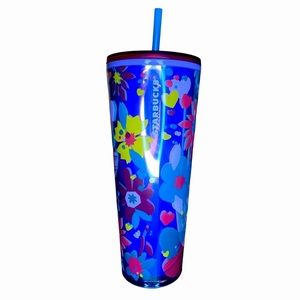 Starbucks 2023 Valentine Venti Acrylic Tumbler with Hearts and Flowers